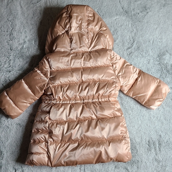 Baby GAP long pink puffer w/ removable faux fur - Picture 2 of 4